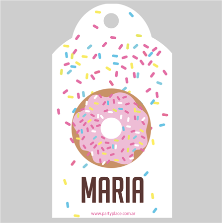 Tarjetas largas con cinta Donuts 24u Pers
